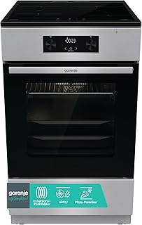 Gorenje GEIT5C61SPG Cuisinière sur pied avec plaque à induction, 50 cm, 70 litres, argent, PerfectGrill, AirFry, FrozenBake, Pizza Mode 300°C, AquaClean, Made in Europe, inox