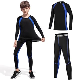 sous Vêtements Thermique Enfant Sport Respirants Thermiques Ensemble pour Ski et Football pour Garçon et Fille Fille Séche Rapide Enfants sous-vêtements Thermiques Set Unisexe