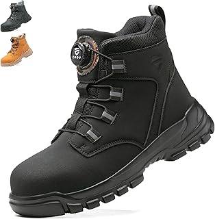 KOIFISH Chaussures de Sécurité Hommes Femmes Montante Basket de Securite Légère Confortable Bottines de Travail Embout en Acier Antidérapant