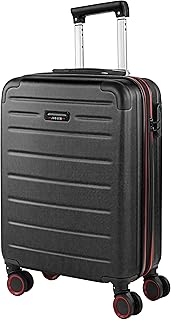 Valise Cabine 55x40x20 Rigide Légère à Roulette 4 Roues Pivotantes avec Cadenas à Combinaison Extensible. Bagage Cabine Idéal pour Voyager en Avion Petite Valise Compacte Compatible ave, Noir